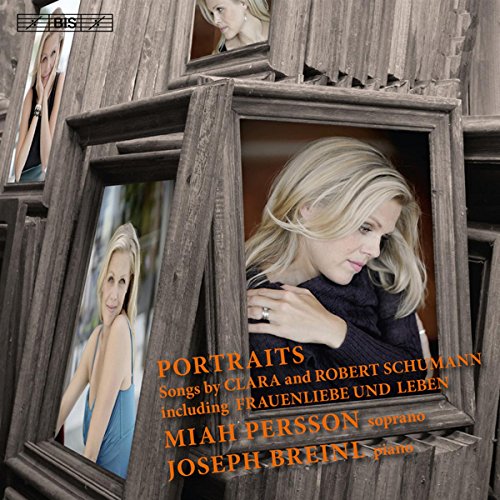 CD cover: portraits of a woman and wooden frame, text "Portraits" and names.