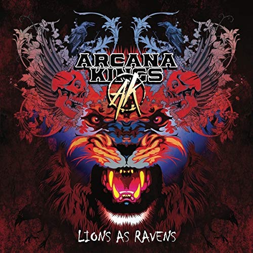 Album cover with lion's head and ravens, titled "Arcana Kings - Lions As Ravens".