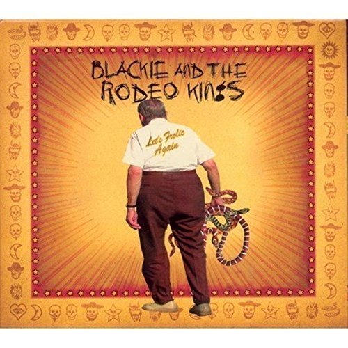 Album cover with man holding lasso, yellow background, and decorative border.