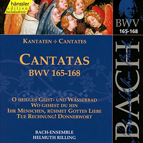 CD cover for Bach cantatas, BWV 165-168, featuring religious artwork.