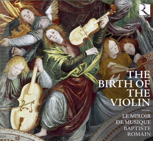 "CD cover featuring a Renaissance painting of angels playing violins and other instruments."