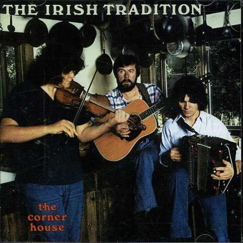 "Album cover with three men playing violin, guitar, and accordion together."