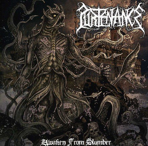 Dark album cover featuring a monstrous, tentacled figure and skulls.