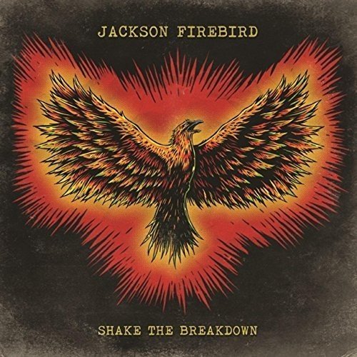"Album cover with fiery bird illustration, red and yellow background, and artist/band name."