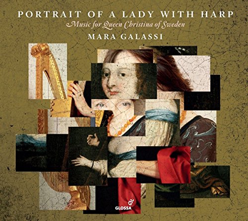 CD cover with mosaic images of a lady and a harp on a brown background.