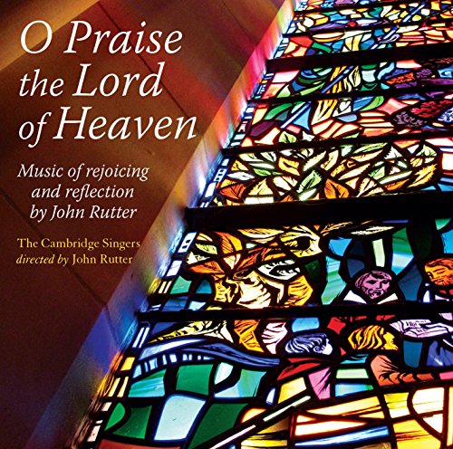"O Praise the Lord of Heaven" CD cover featuring a stained-glass window design.