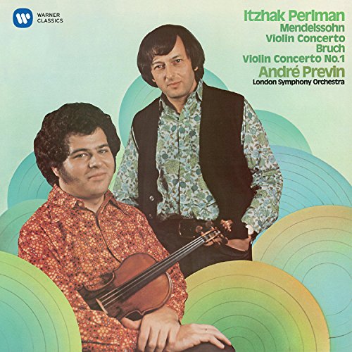 Vinyl record cover featuring two men with a violin, teal background.