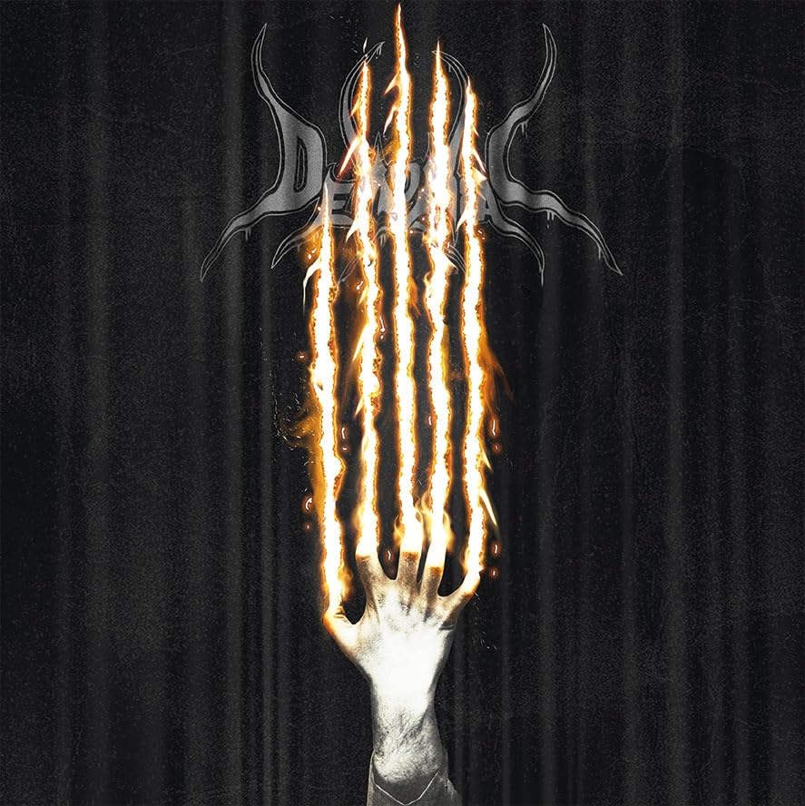 CD cover: dark image of a hand with fiery claw marks and band logo.