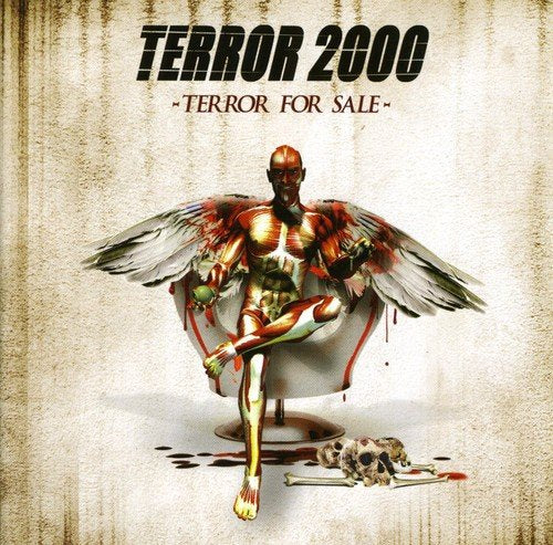 CD cover: winged, skeletal figure seated on a chair, blood splatters.