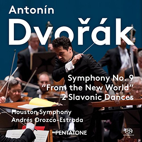 "CD cover featuring a conductor leading an orchestra, with white text on dark blue background."