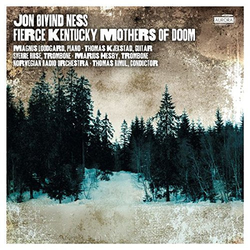 Album cover with snowy forest scene and white text on a grungy background.