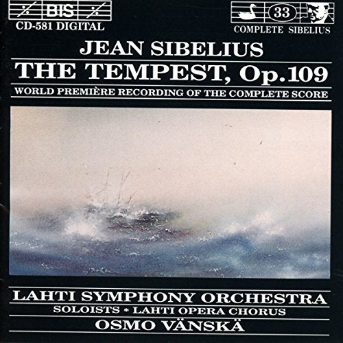 CD cover for Sibelius’ “The Tempest” featuring stormy seascape imagery.