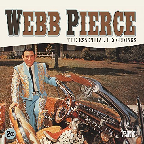 "CD cover featuring Webb Pierce in a blue suit beside a vintage car."