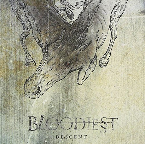 "Album cover with a dark horse illustration and 'Bloodiest Descent' text on a textured background."