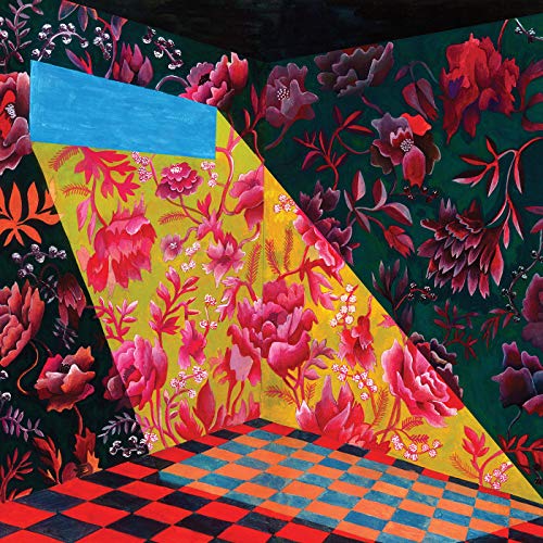 Vinyl album cover with a painted interior room and floral wallpaper.