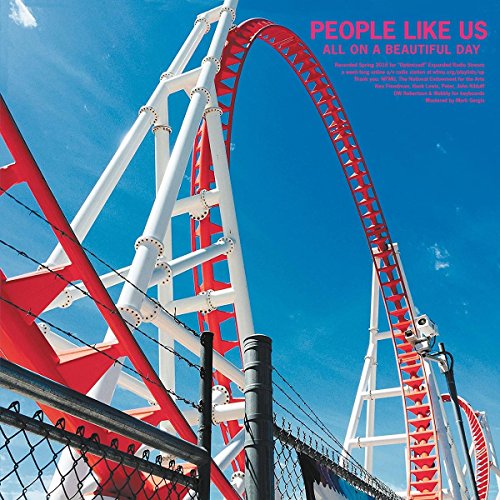 "Album cover featuring a red and white rollercoaster against a blue sky."