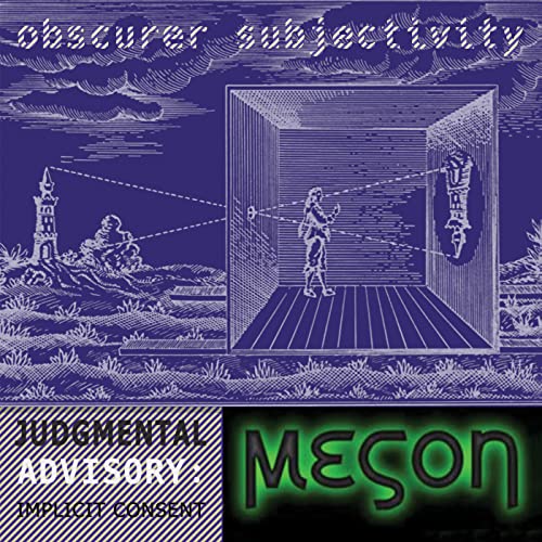 CD cover: purple, surrealist illustration of a figure in an infinite hallway.