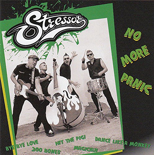 CD cover for "Stressor - No More Panic" featuring a band with instruments.