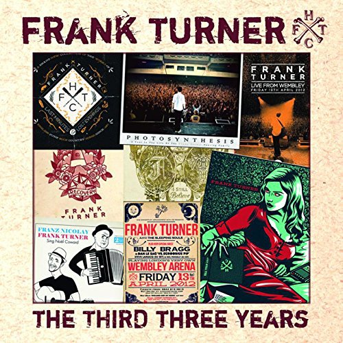 "Album cover with Frank Turner's name and images of his performances and artwork."