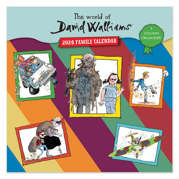 2024 David Walliams Square Family Planner Wall Calendar Month To View