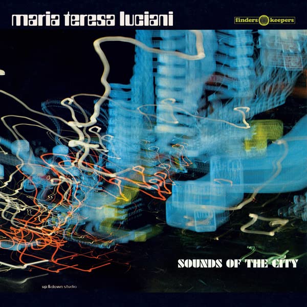 Vinyl record cover: abstract blue city lights and swirling lines.