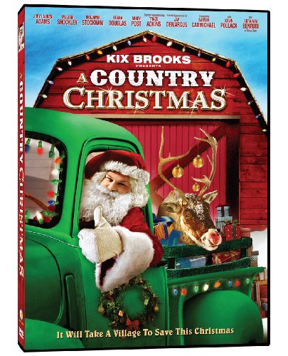 DVD cover for “A Country Christmas” featuring Santa, a deer, and a truck.