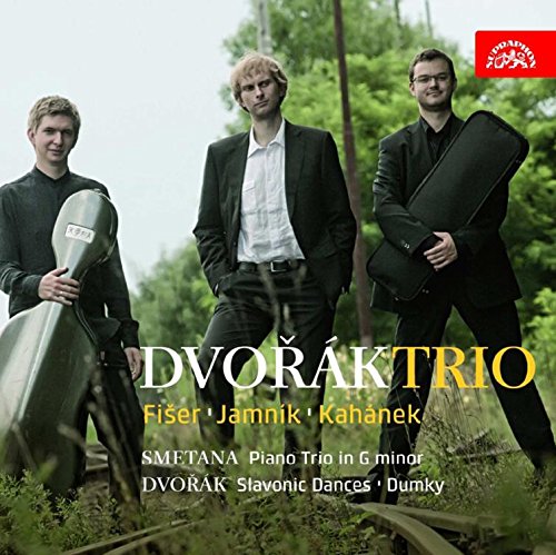 "CD cover featuring three men holding instruments, standing on train tracks."