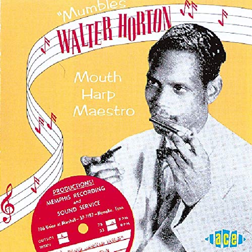 Album cover featuring Walter Horton playing a harmonica against a yellow background with music notes.