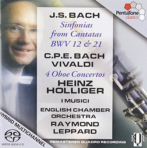 A CD cover featuring a man and an oboe with text overlay.