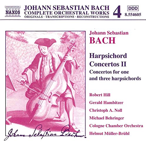 CD cover for Bach’s Harpsichord Concertos, Vol. 2, featuring a portrait.