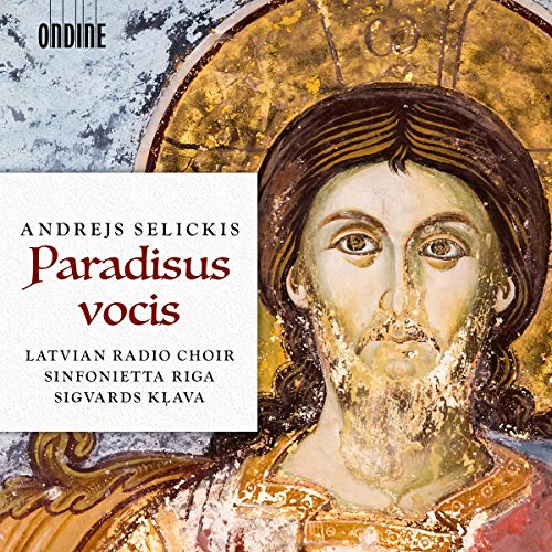 "CD cover with icon of Jesus Christ and red text 'Paradisus vocis'."