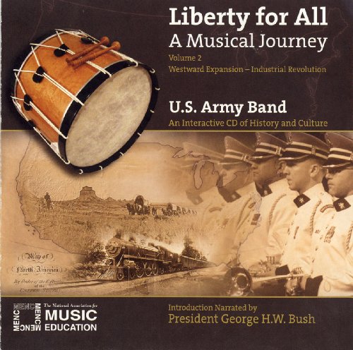 CD cover: drum, soldiers, train, map, and text about U.S. Army Band.