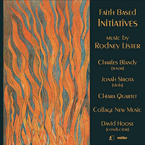 CD cover for “Faith-Based Initiatives” featuring abstract orange and teal artwork.