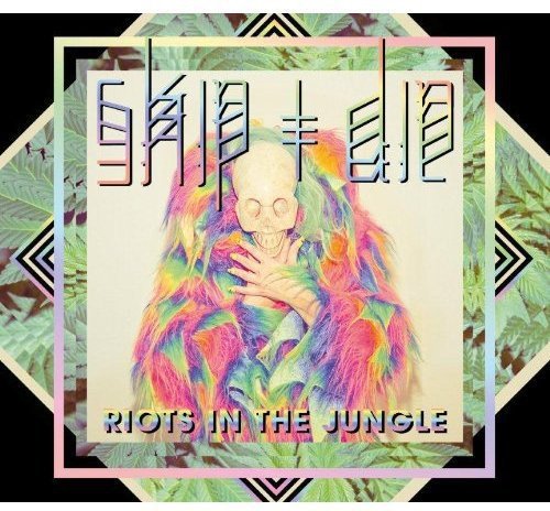 Album cover with a skeleton in a colorful robe, surrounded by geometric patterns.