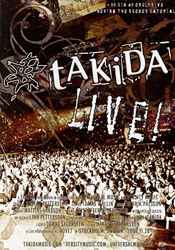 DVD cover for “Live!” by Takida, featuring a concert crowd and band name.