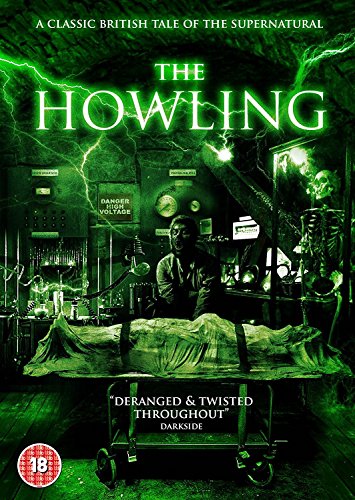 DVD cover for "The Howling" featuring a man in a laboratory setting.