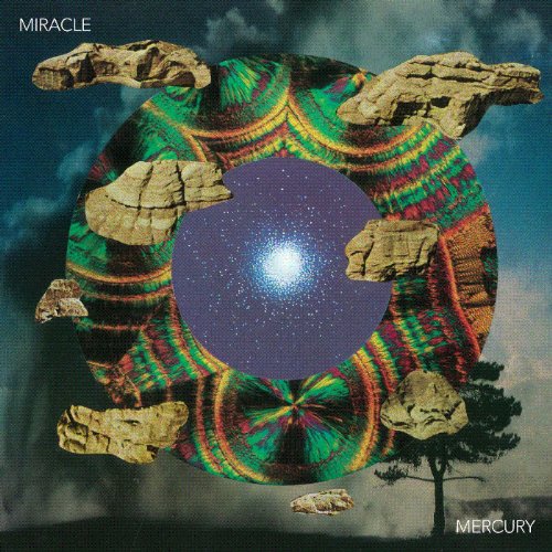 CD cover: abstract swirling colors with rock formations and a starry sky.