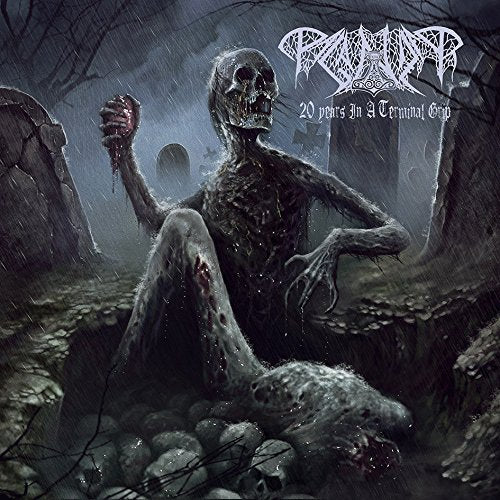 CD cover: skeletal figure in a graveyard, dark and macabre art.