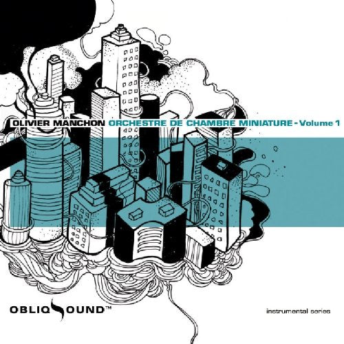 "CD cover art featuring stylized cityscape with black, white, and teal illustrations."