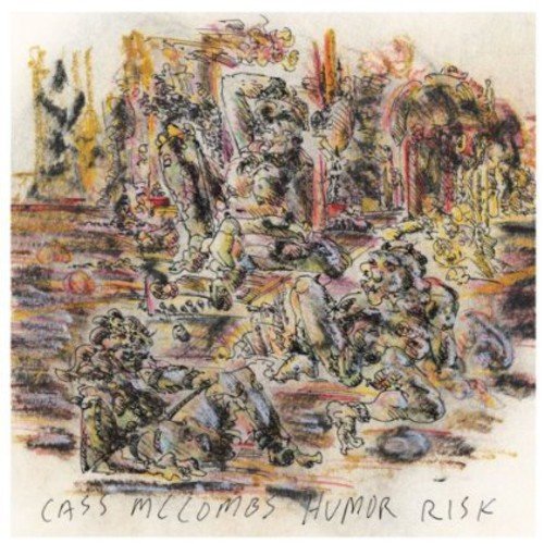 Abstract, colorful sketch of figures and shapes; album cover for "Humor Risk.
