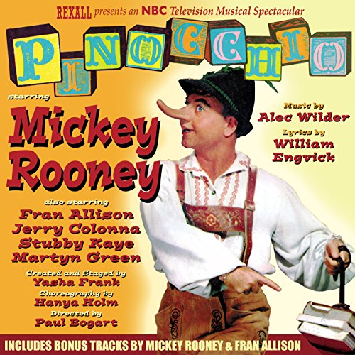 Mickey Rooney as Pinocchio on the cover of the television musical soundtrack CD.