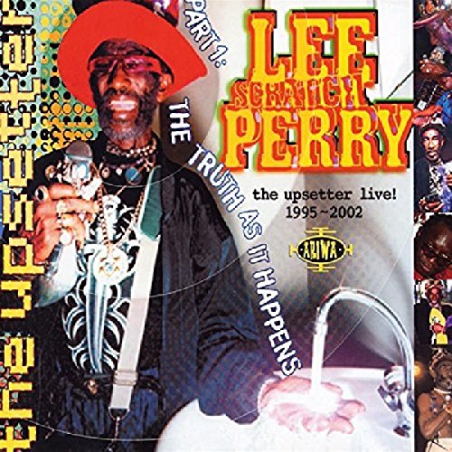 CD cover featuring Lee "Scratch" Perry with a sink and faucet.