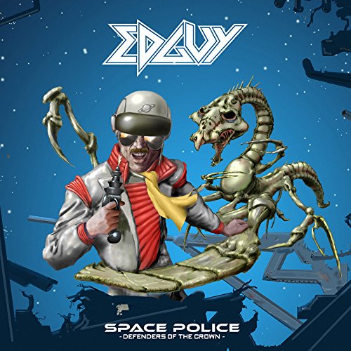 "CD case with yellow cover, blue stars, and astronaut illustration holding a gun."