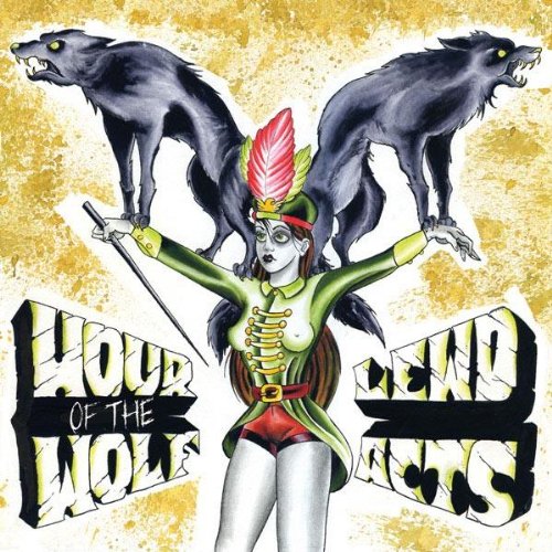 CD cover with wolves, a conductor, and bold text: "Hour of the Wolf.