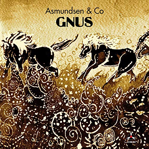 Album cover featuring two black gnus with flowing manes against a gold background.