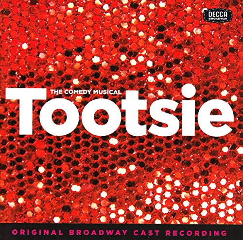 CD cover for "Tootsie" musical, red sequins, white title text.