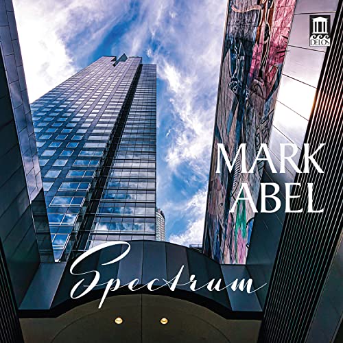 CD cover for "Spectrum" by Mark Abel, featuring skyscrapers and artwork.