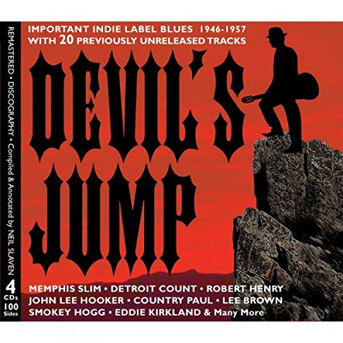 "CD cover with red background, black title, and silhouette of man playing guitar."