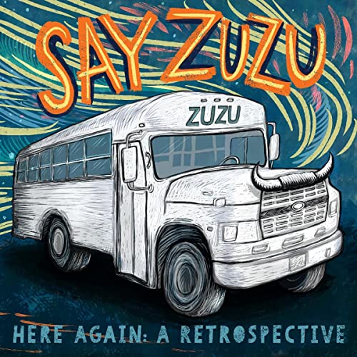 Say ZuZu album cover: illustrated school bus with horns, retro style.