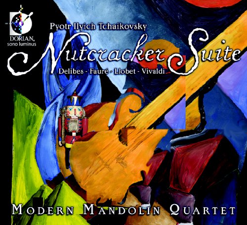 CD cover: “Nutcracker Suite” by Tchaikovsky, featuring mandolins and a toy soldier.